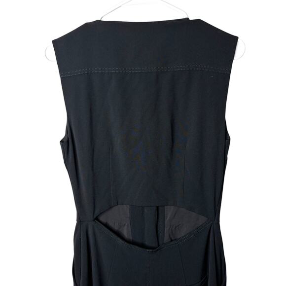 Derek Lam Black Jumpsuit Cut-Out Back Satin Hemline Evening Wear Size 4 and 6 - Picture 4 of 14